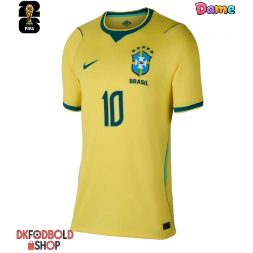Brasilien Neymar Jr #10 Hjemmebanetrøje Dame VM 2026 Kort ærmer
